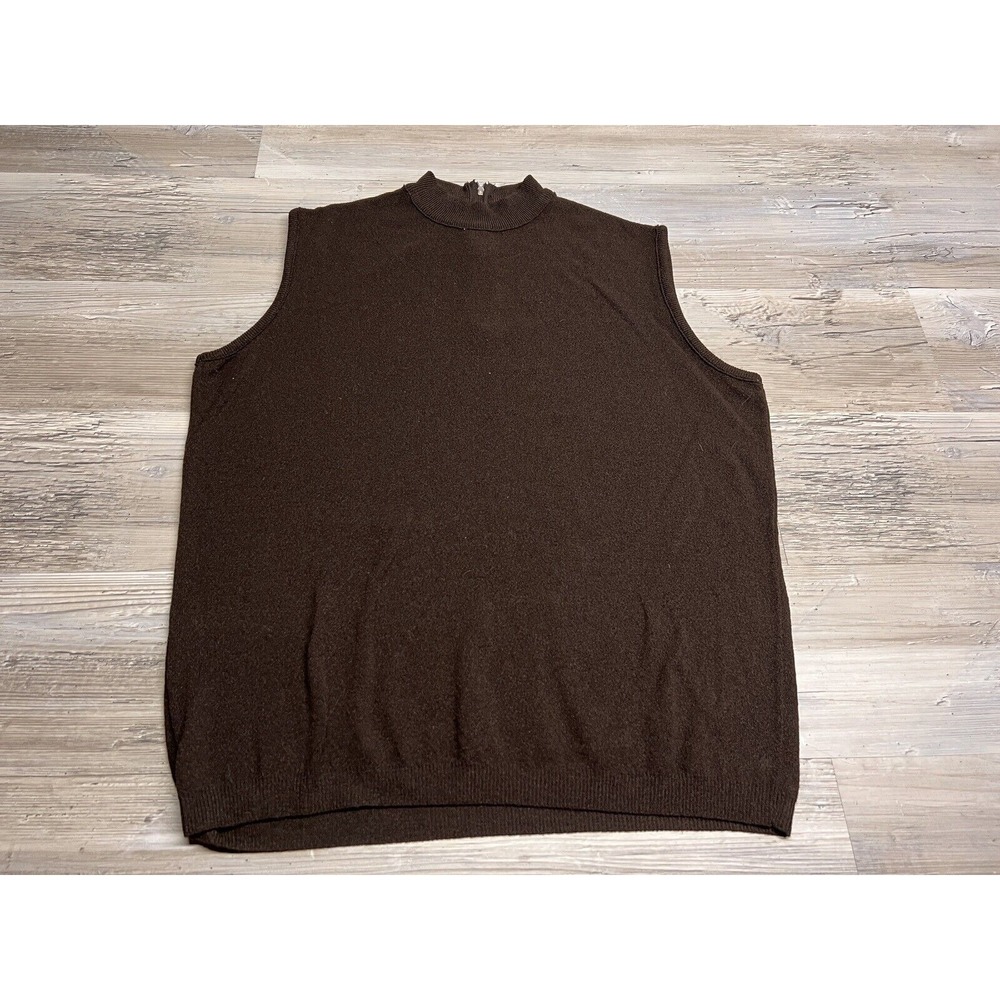 Vintage 60s Mockneck Sleeveless Sweater Sz L Mod Beatnik Academia Lady Fairfield